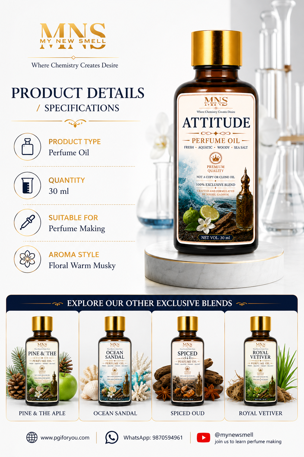 ATTITUDE PERFUME OIL FOR MEN