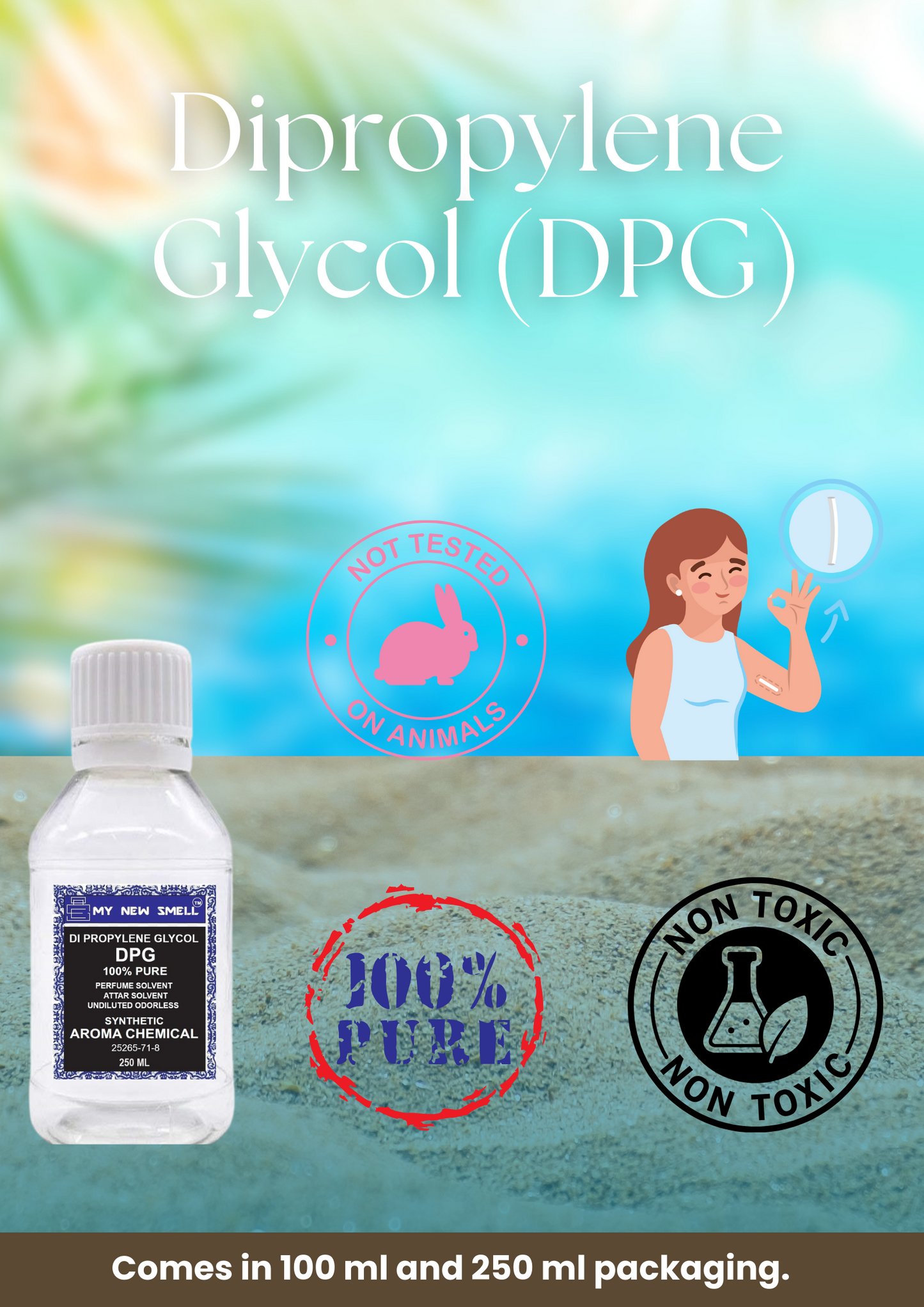 MNS DI PROPYLENE GLYCOL (DPG) 250 ml | Perfume Grade | Attar Grade | Soap Making | DIY projects | Cosmetic Making