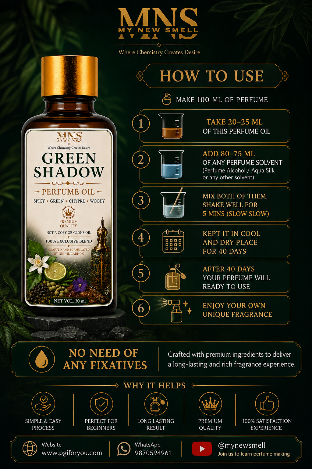 GREEN SHADOW UNISEX PERFUME OIL