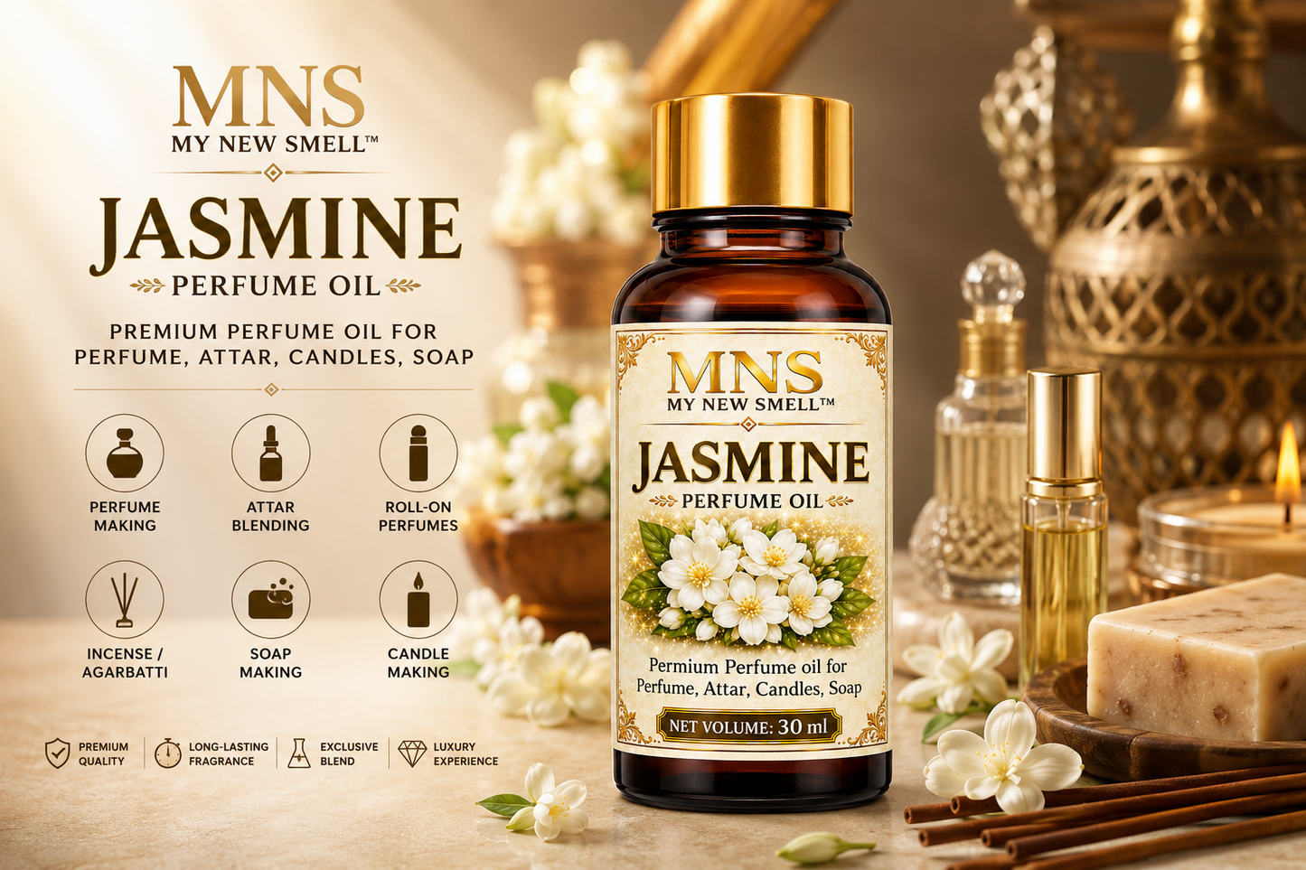 JASMINE FRAGRANCE OIL SWEET FLORAL FRUITY RICH EXOTIC