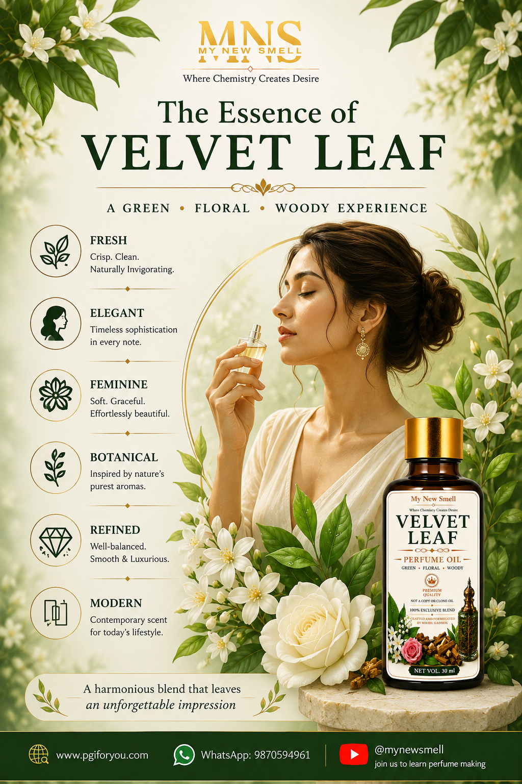 VELVET LEAF PERFUME OIL FOR WOMEN