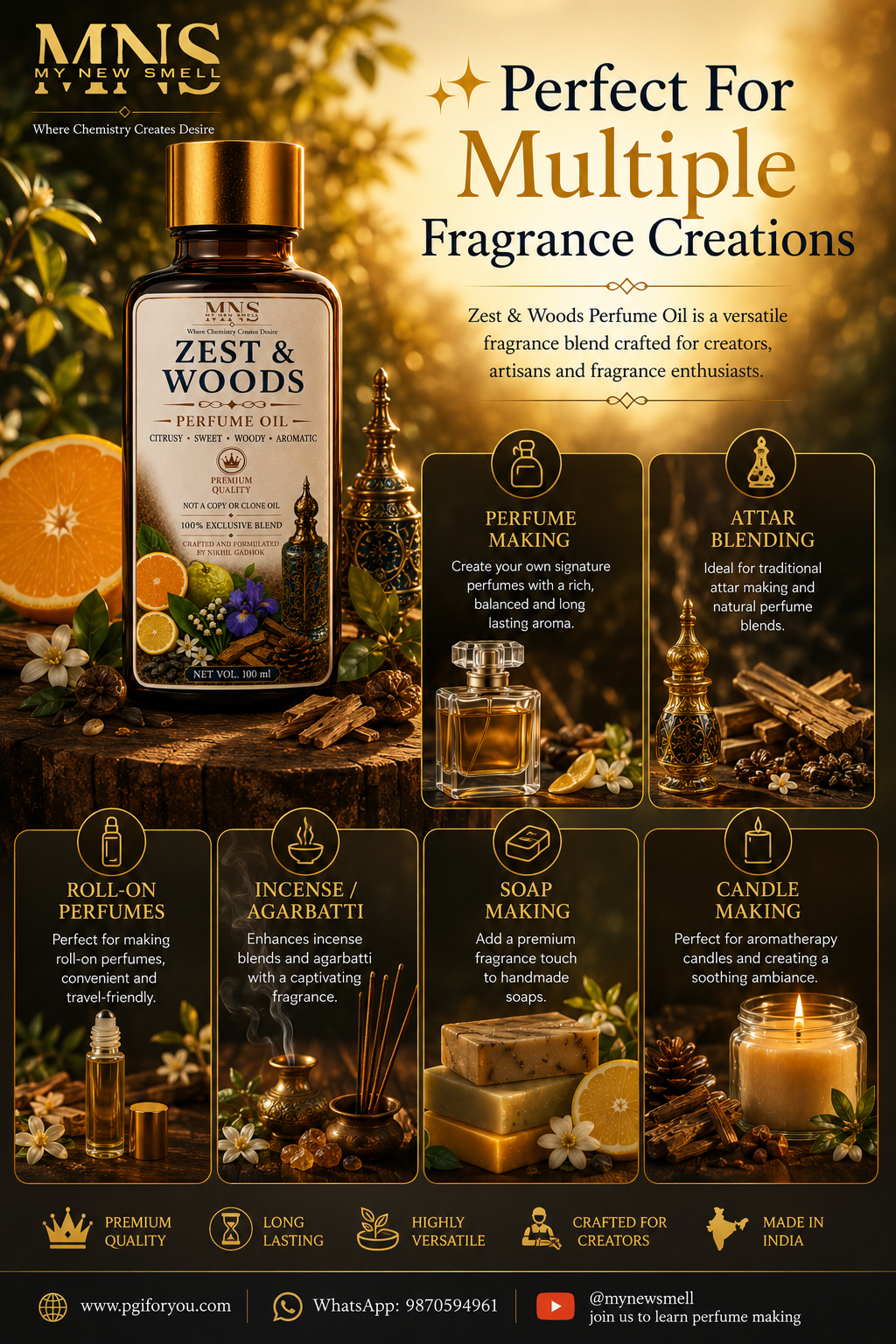ZEST & WOODS PERFUME OIL FOR MEN
