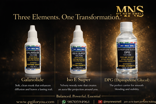 MNS GALAXOLIDE (30 ML) DPG (100 ML) ISO E SUPER (30 ML) – SET OF 3 FIXATIVES FOR PERFUME BOOSTER SOLVENT BLENDER