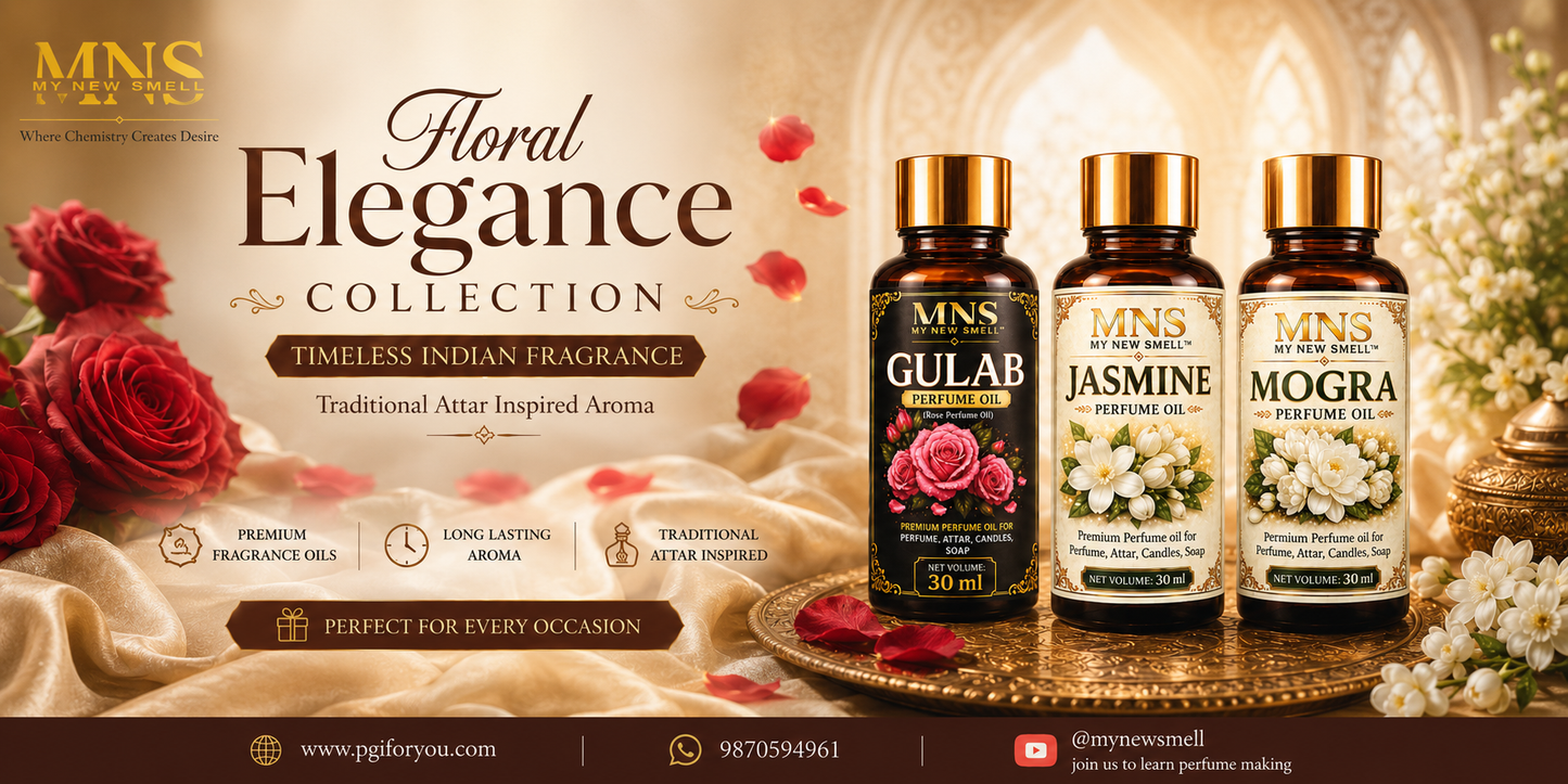 GULAB JASMINE MOGRA PERFUME OIL COMBO PACK 30ML EACH