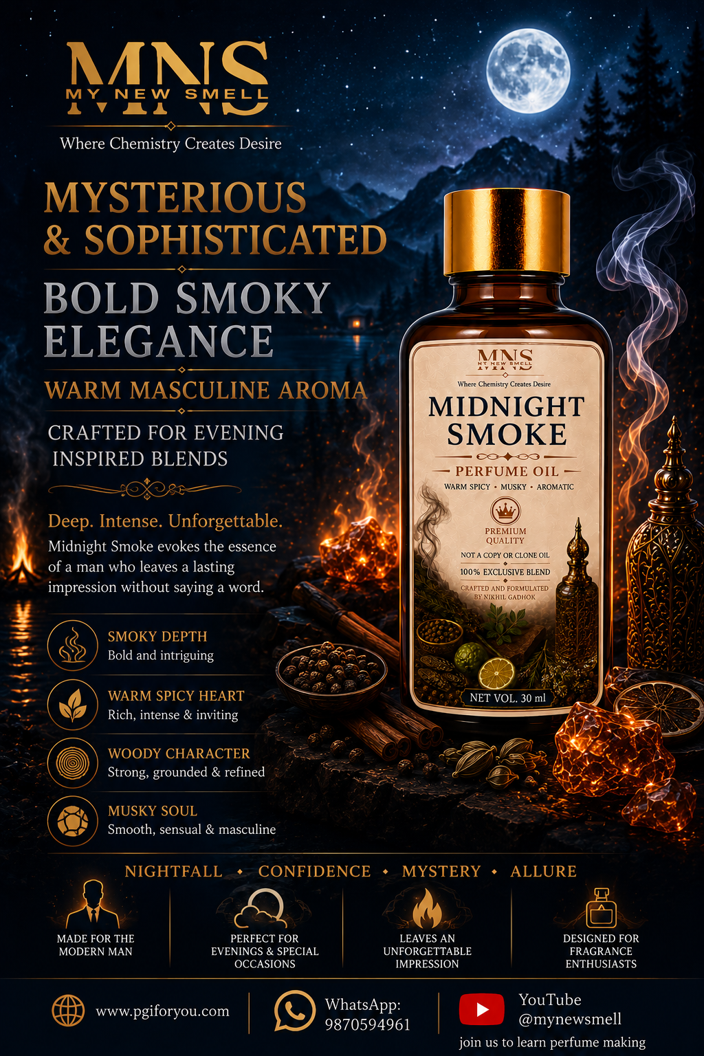 MIDNIGHT SMOKE PERFUME OIL FOR MEN