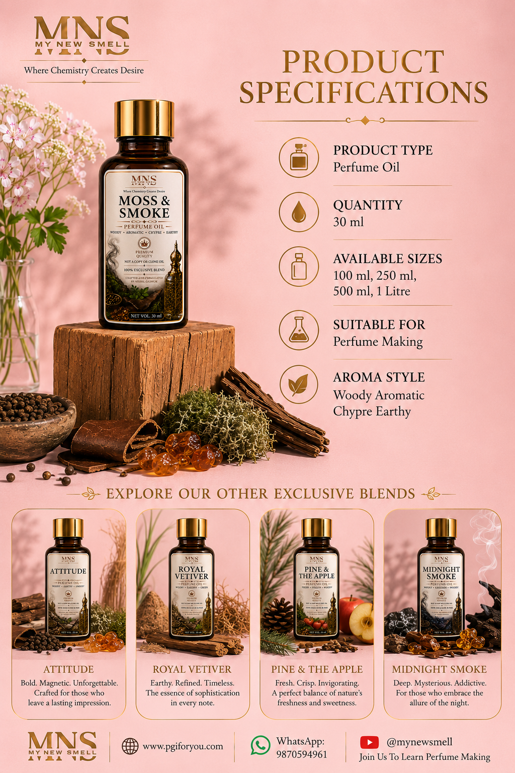 MOSS & SMOKE PERFUME OIL FOR MEN