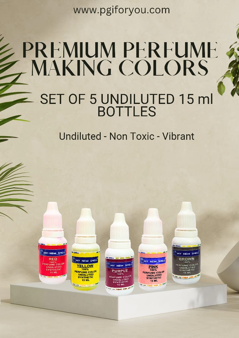 MNS Set of 5, 15 ml each Undiluted Liquid Colors for Perfume Making | Non-Toxic Bright and Vibrant Colors