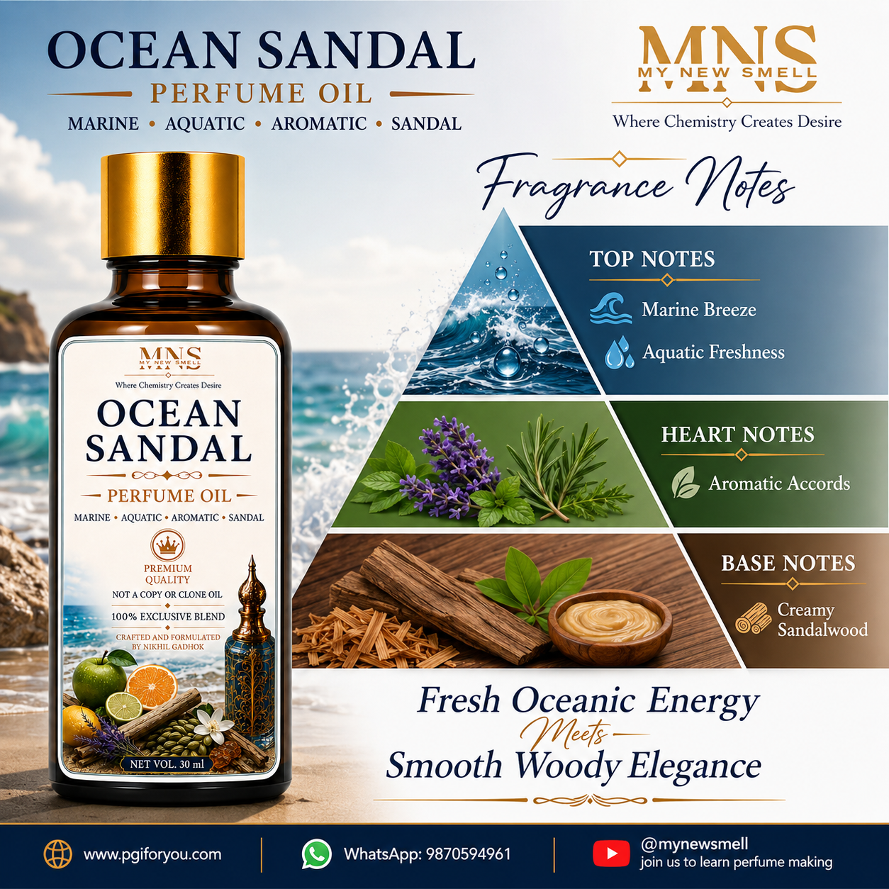 OCEAN SANDAL PERFUME OIL FOR MEN