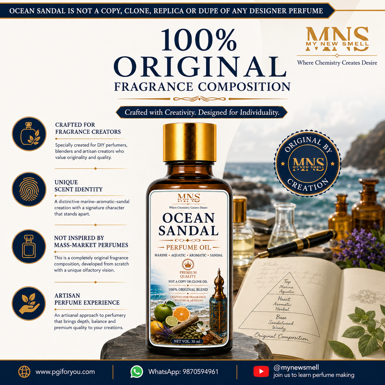 OCEAN SANDAL PERFUME OIL FOR MEN