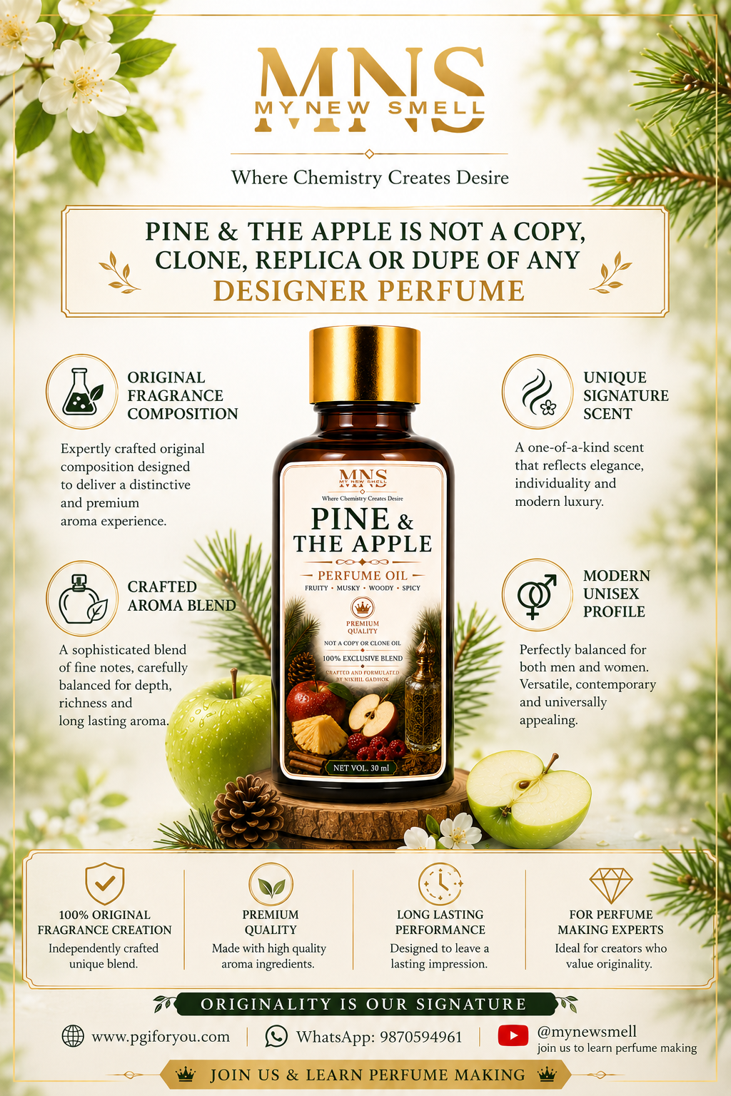 PINE & THE APPLE UNISEX PERFUME OIL