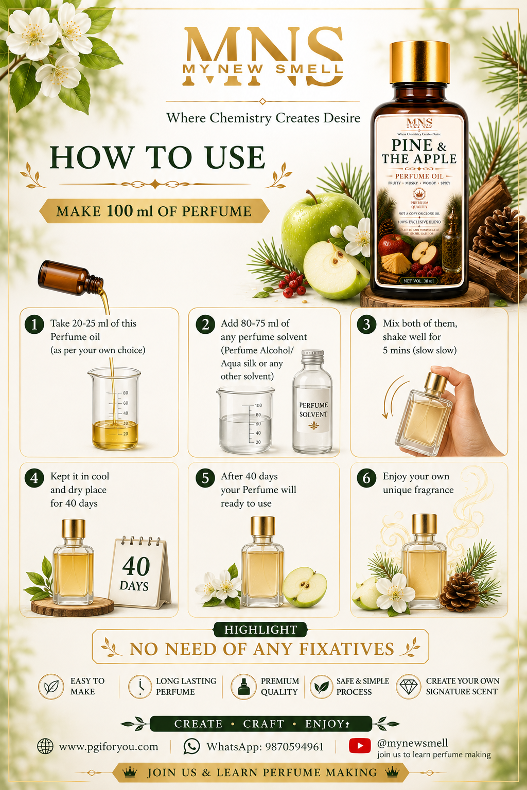 PINE & THE APPLE UNISEX PERFUME OIL