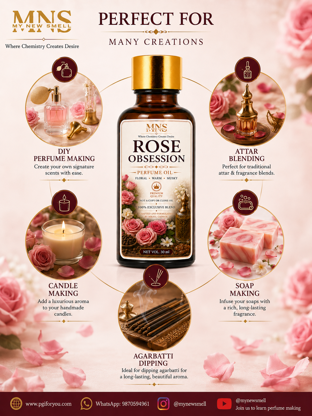 ROSE OBSESSION PERFUME OIL FOR WOMEN’S