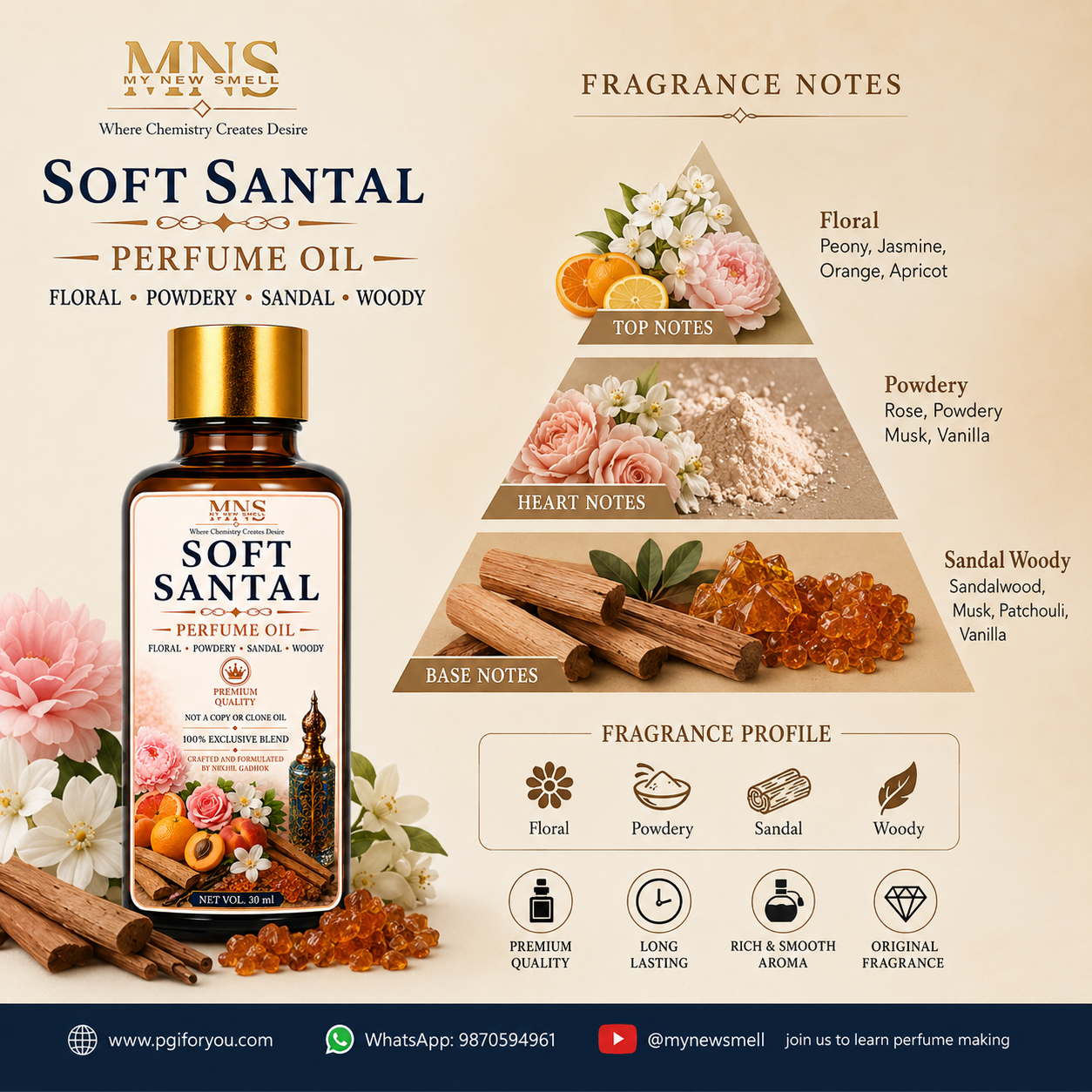 SOFT SANTAL PERFUME OIL FOR WOMEN