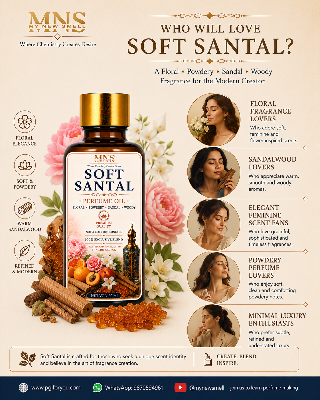 SOFT SANTAL PERFUME OIL FOR WOMEN
