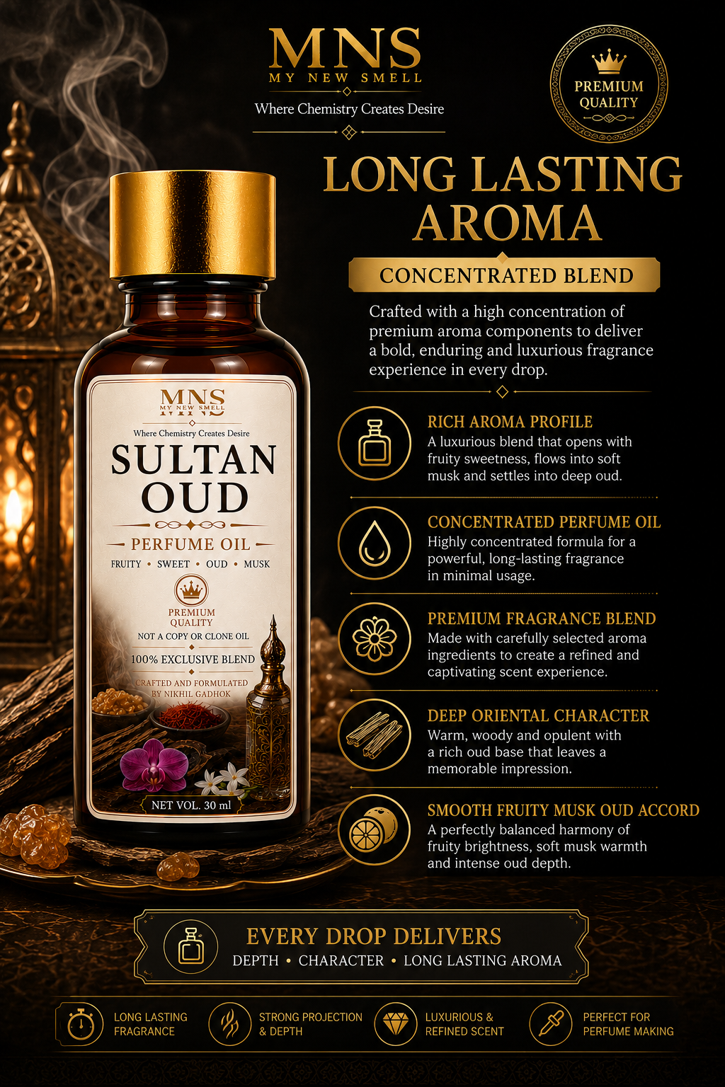SULTAN OUD PERFUME OIL FOR MEN